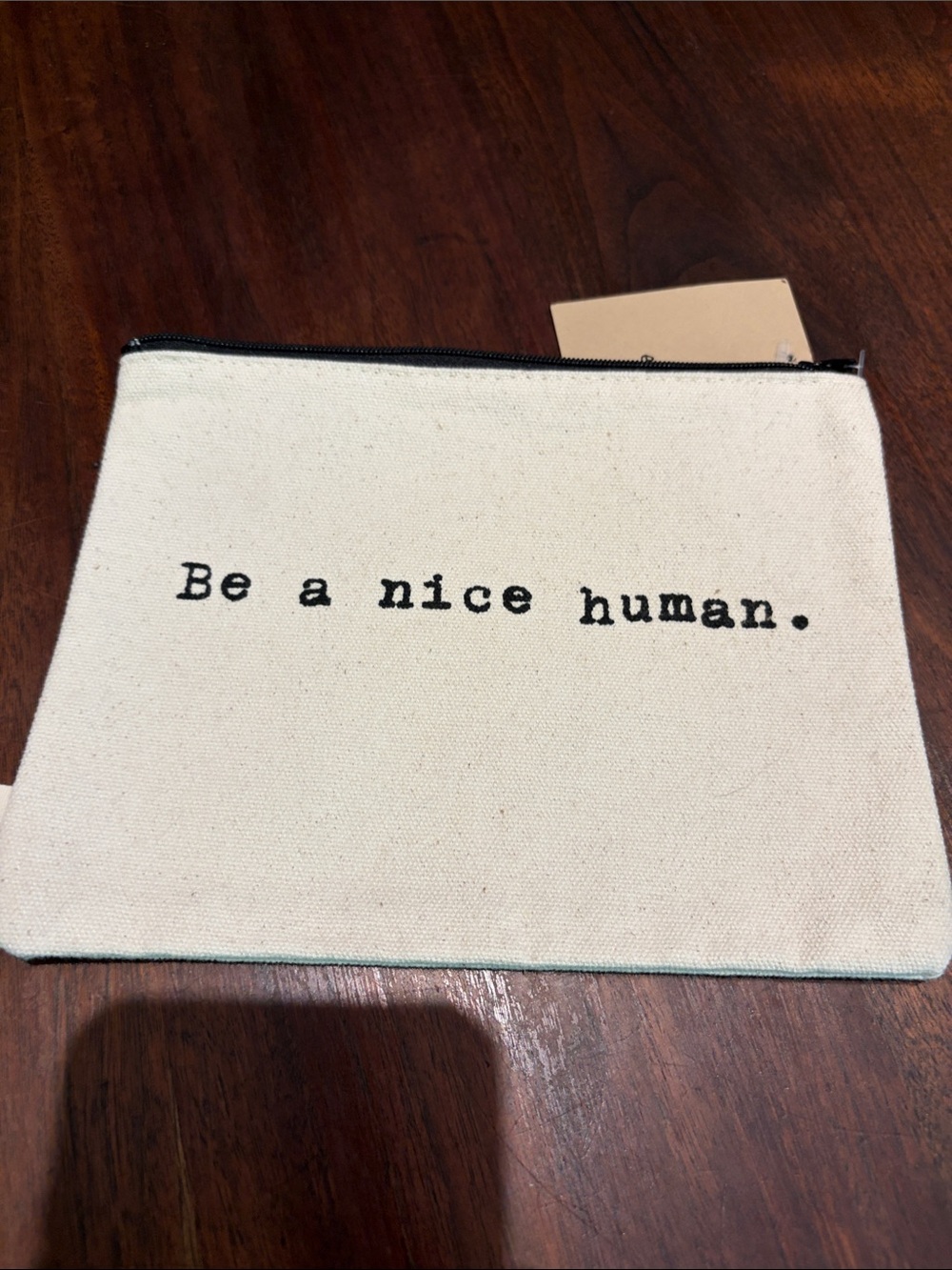 Be a Nice Human Canvas Pouch